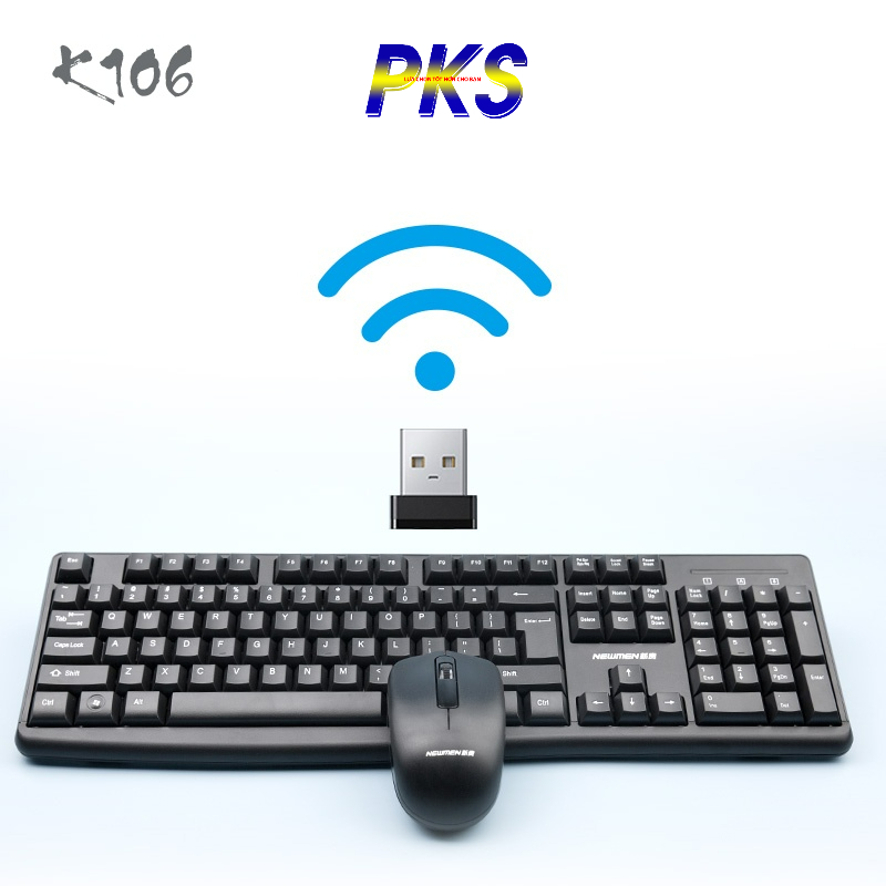 Bộ bàn phím chuột không dây Newmen K106 (USB/Đen)