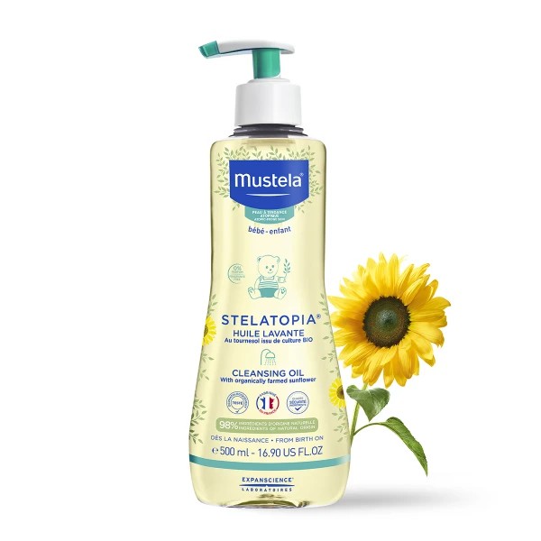 Dầu Tắm Cho Da Chàm Thể Tạng Mustela Stelatopia Cleansing Oil 500ml