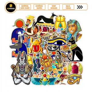 Sticker Ai Cập Cổ Đại Chống Nước Cắt Sẵn - Hình Dán Nón Bảo Hiểm Kích Thước 6 - 8Cm