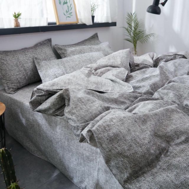 Cotton poly xám trơn