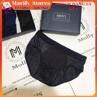 Quần Sịp Nam Chéo Men Thông Hơi Lỗ To Mát Lạnh, Hộp 4 Chiếc