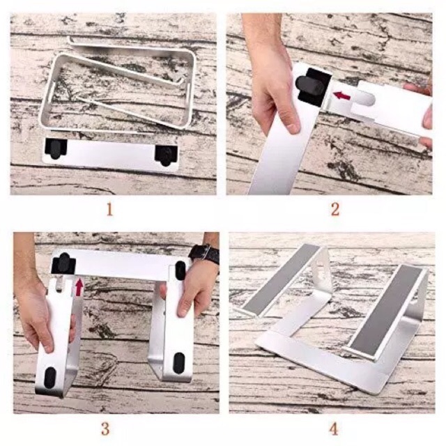 Giá đỡ để laptop stand notebook Macbook máy tính xách tay hợp kim nhôm có thể tháo rời kiêm tản nhiệt (CR06 và X2)