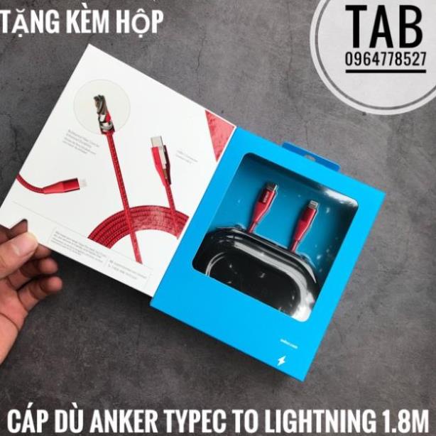 Cáp Dù Anker PowerLine+ II 1.8m UsbC To Lightning Có Hộp - A8653 (Bảo Hành 18T)