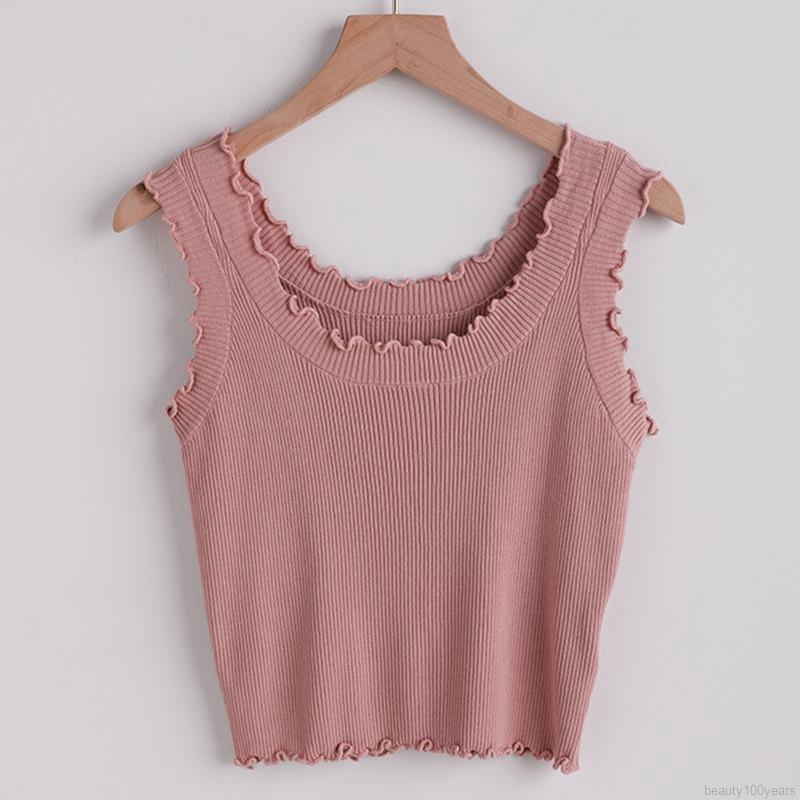 Áo không tay dệt kim dáng ôm màu trơn gợi cảm cho nữ | BigBuy360 - bigbuy360.vn