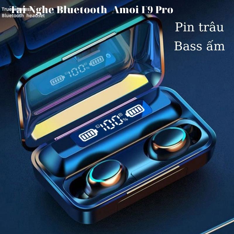 Tai Nghe Bluetooth 5.0 Amoi F9 Pro Không Dây Nút Cảm Ứng Kiêm Sạc Pin Dự Phòng
