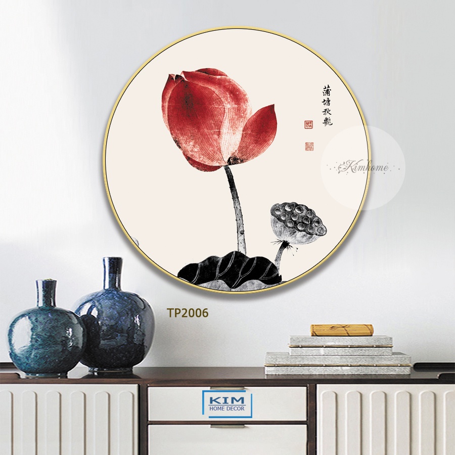 TRANH TRÒN HOA MẪU ĐƠN, TRANH CANVAS