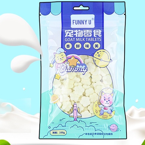 Bánh thưởng cho chó con sữa dê canxi 100g, snack ăn vặt cho cún lớn nhỏ huấn luyện Con Mèo Xiêm