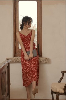 (có ảnh thật) Váy dây vintage dáng dài