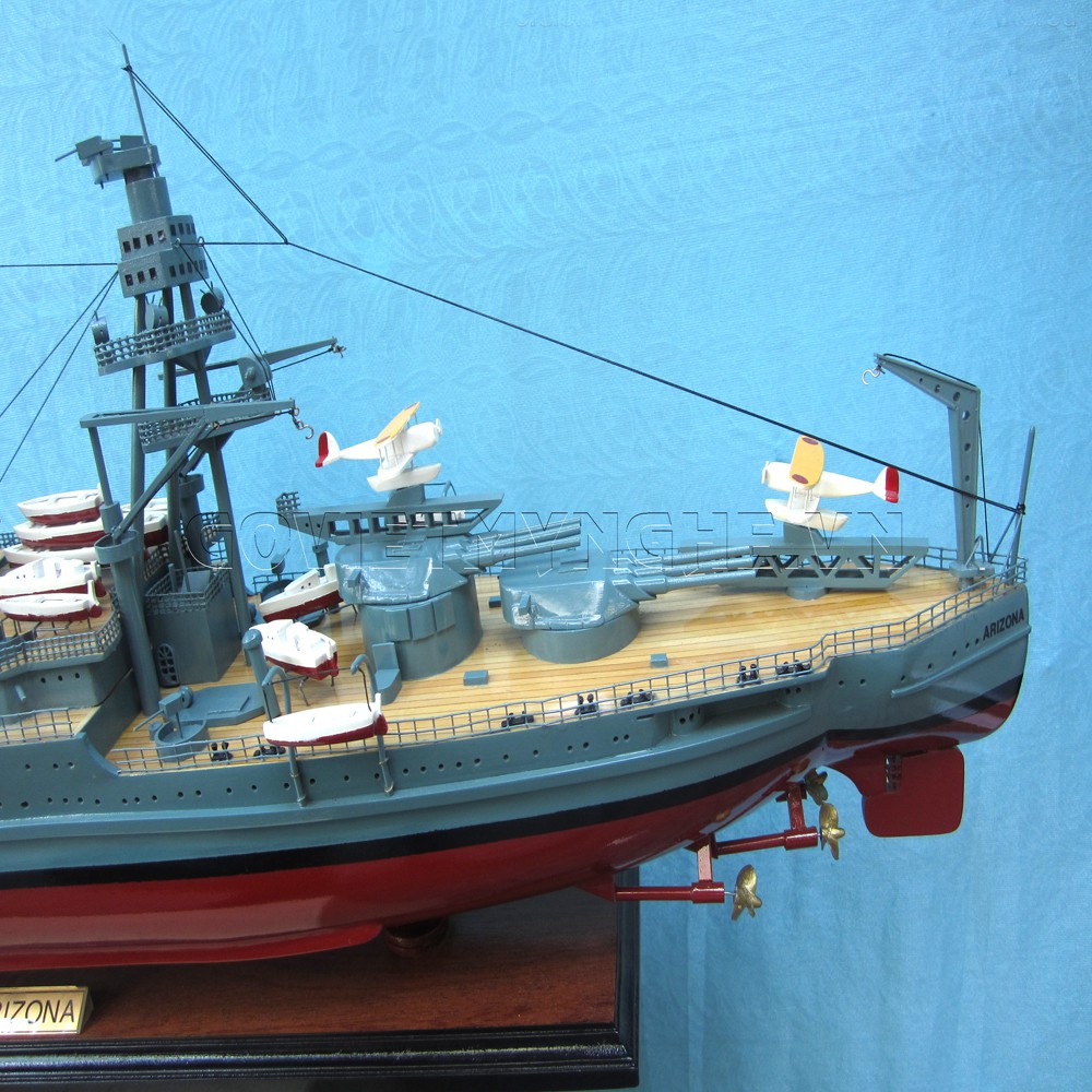Mô Hình Tàu Hạm Đội Uss Arizona - Thân 88cm - Gỗ Sơn