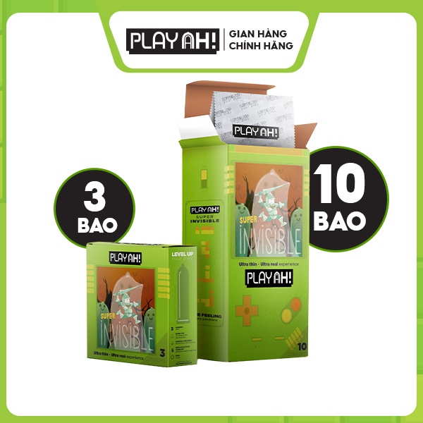 Bao Cao Su PLAYAH Super Invisible Siêu Mỏng Hộp 3/10