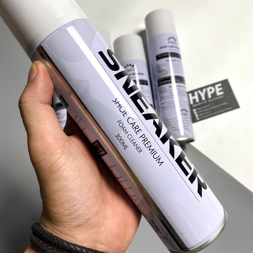 Chai vệ sinh giày sneaker dạng xịt bọt chính hãng thể tích 300ml thương hiệu XIMO x HYPE Sneaker