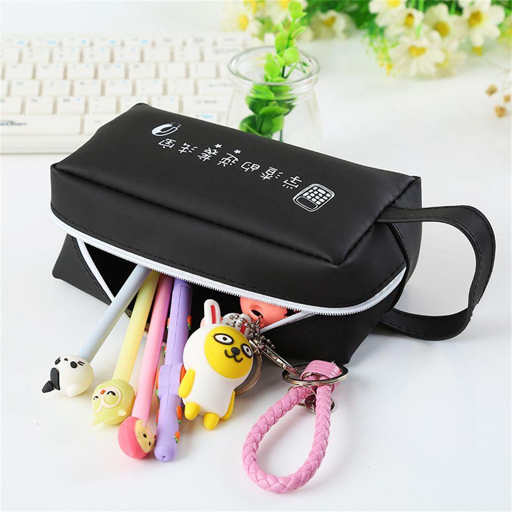 UUMIR Túi đựng bút bằng silicon màu đen thời trang tiện dụng mang theo du lịch