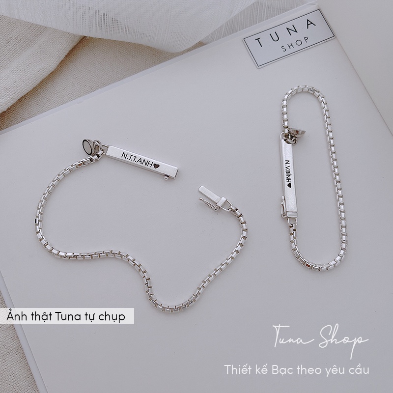 [HÀNG THIẾT KẾ]  Vòng tay đôi Bạc thiết kế theo yêu cầu_𝐀̉𝐧𝐡 + 𝐯𝐢𝐝𝐞𝐨 𝐭𝐡𝐚̣̂𝐭 _ TUNA SHOP Trang sức Bạc