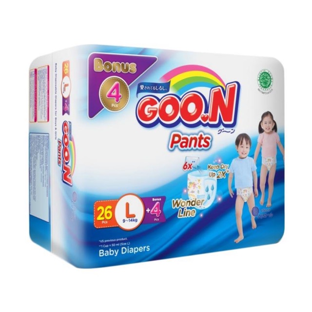 Goon Quần Tã Size L 26 + 4 Chất Lượng Cao Cho Bé