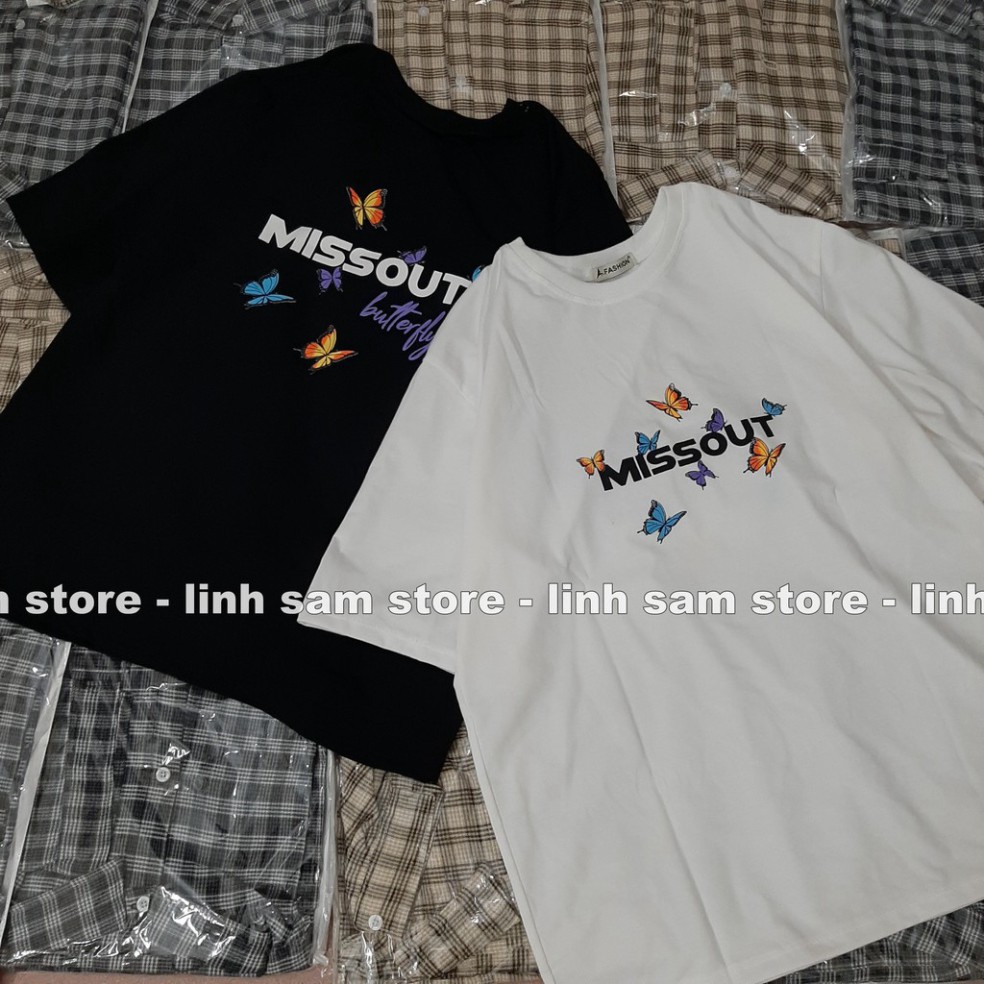 Áo thun in tay lỡ nữ freesize phông form rộng dáng Unisex - Ulzzang mặc cặp, nhóm, lớp hình BƯỚM MISSOUT BUTTERFLY | BigBuy360 - bigbuy360.vn
