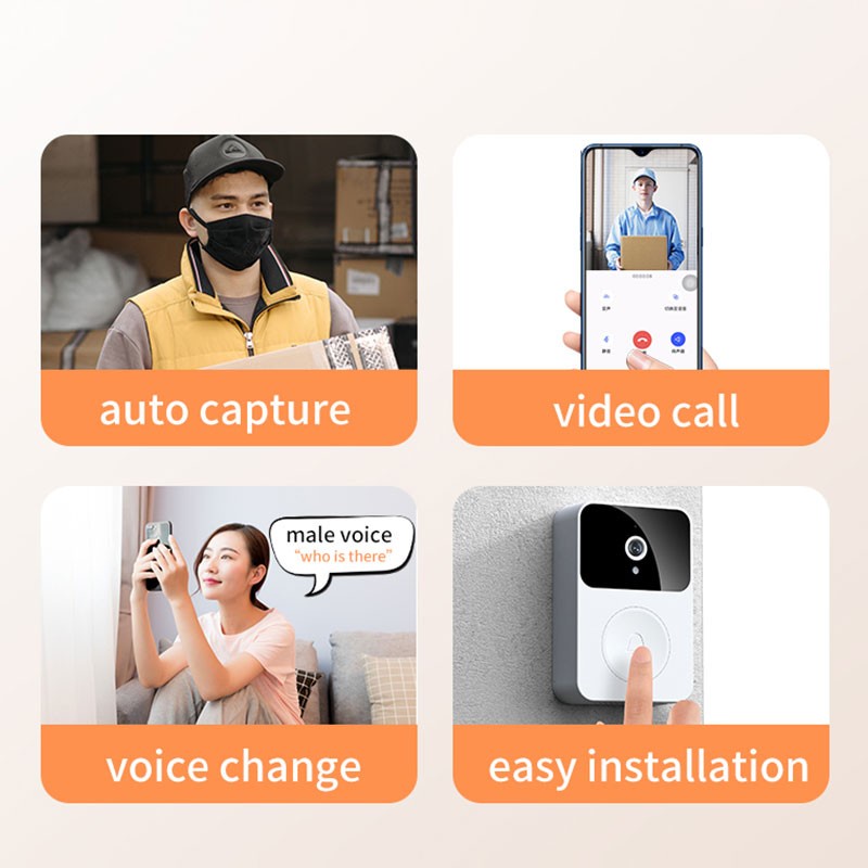 Chuông cửa không dây có camera tầm nhìn ban đêm camera wifi ngoài trời an ninh chuông cửa thông minh video màn hình liên lạc bằng giọng nói cho gia đình
