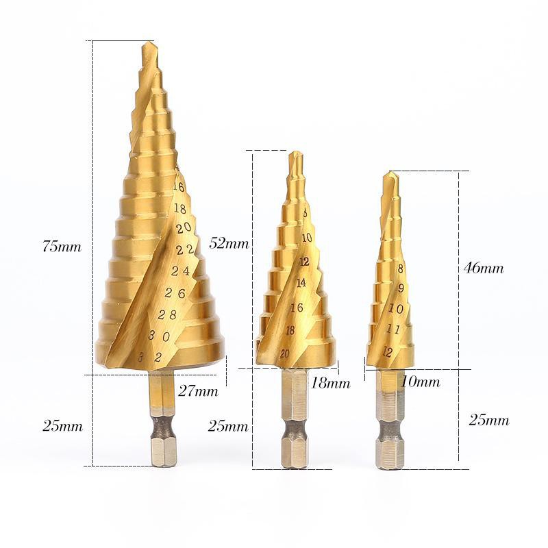 Bộ 3 Mũi khoan tầng hình tháp Kapusi 4-32mm hàng công ty