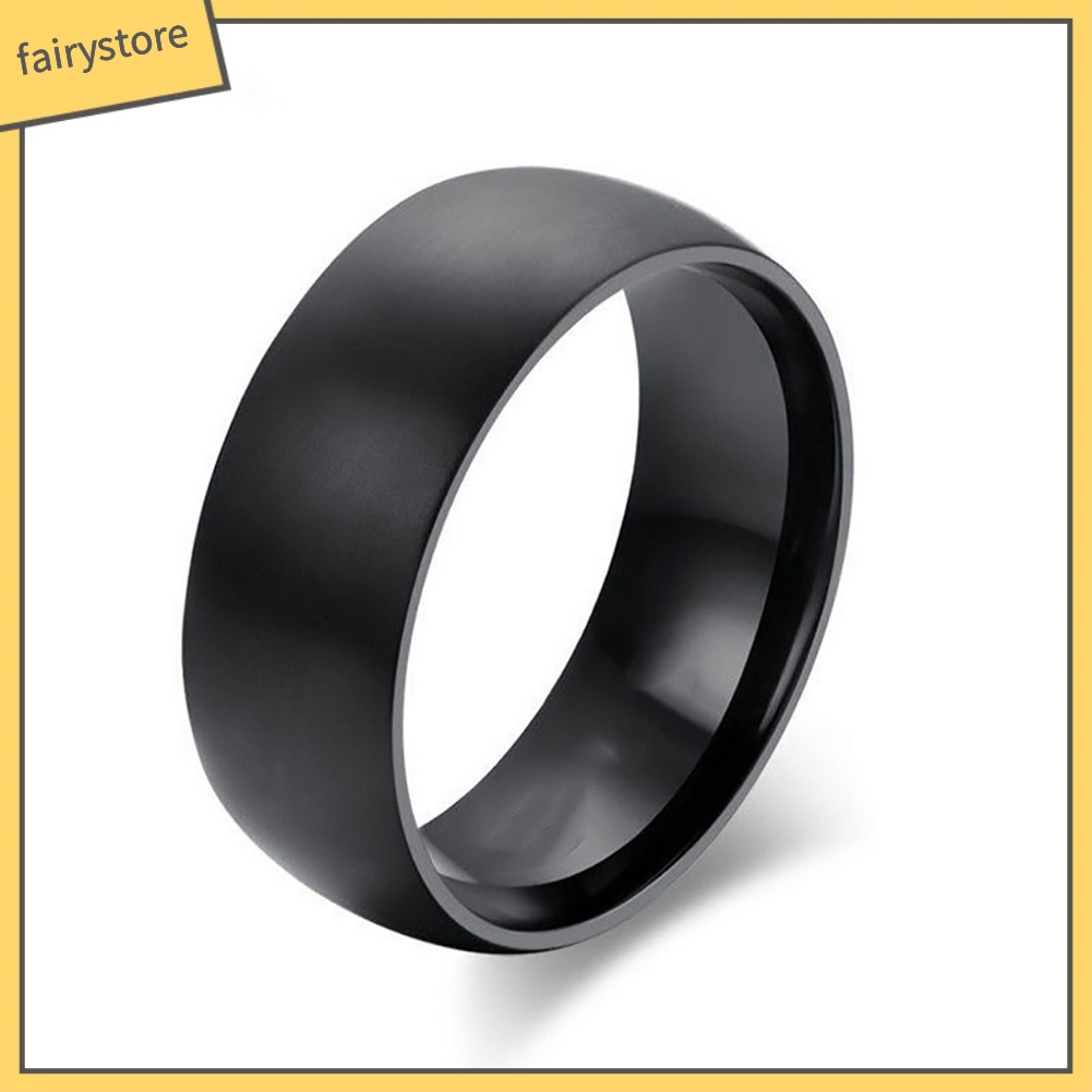 Nhẫn Thép Titan 8mm Màu Trơn Cá Tính Cho Nam