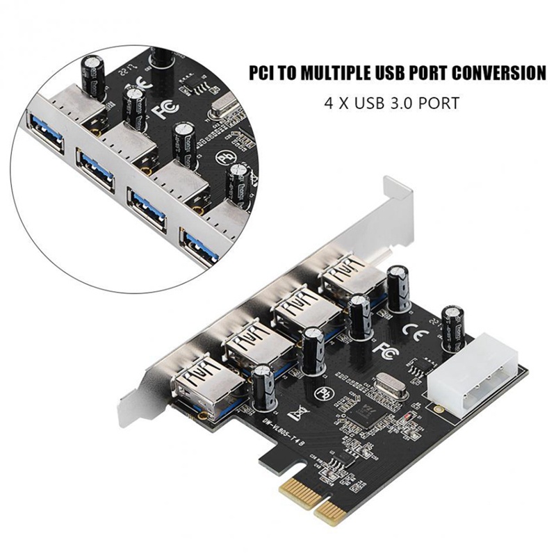 Card Đồ Họa Pci-E Chuyển Đổi Pci Express Sang 4x Usb 3.0 4pin Thẻ