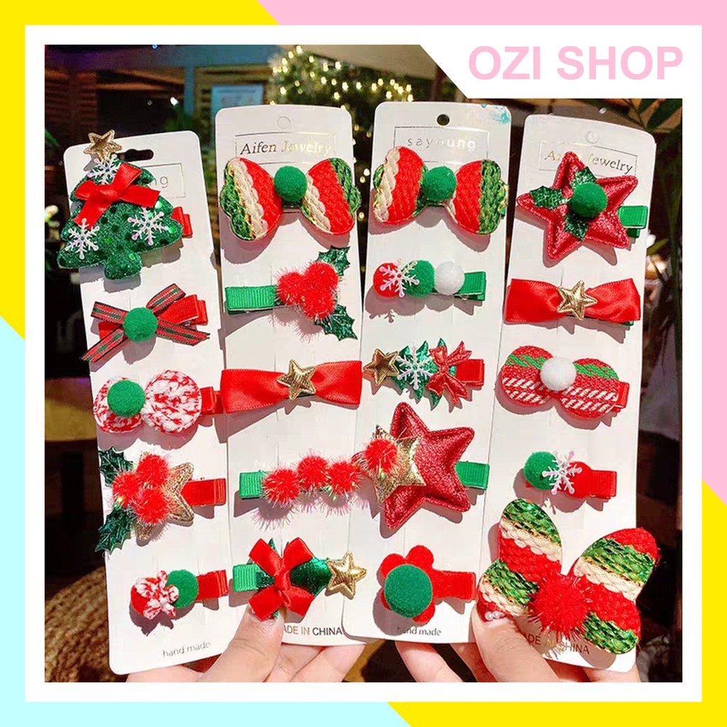 Sét 5 Món Kẹp Tóc Noel Siêu Đáng Yêu