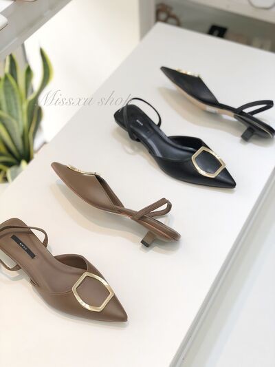 Giày nữ mũi nhọn phối khoen 3 cm thời trang MYSS - CG202