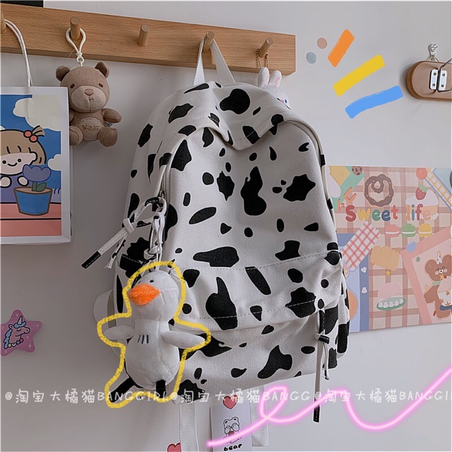 Balo đi học Bòoo sữa chất liệu canvas siêu bền 🐮🐮 - CÓ SẴN