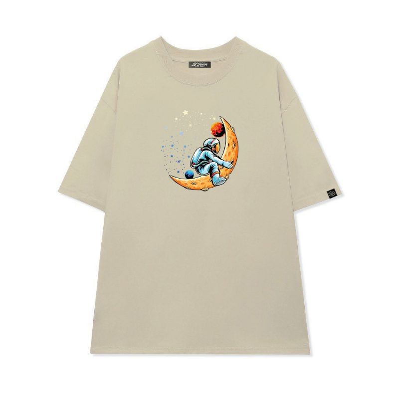 Áo Thun Có sizetay lỡ unisex phi hành gia mặt trăng