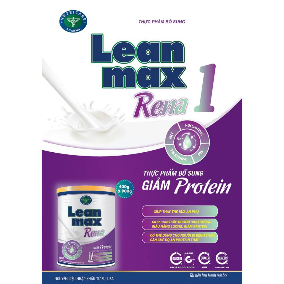 sữa Leanmax Rena 1 900g- cho bệnh nhân suy thận,chưa chạy thận