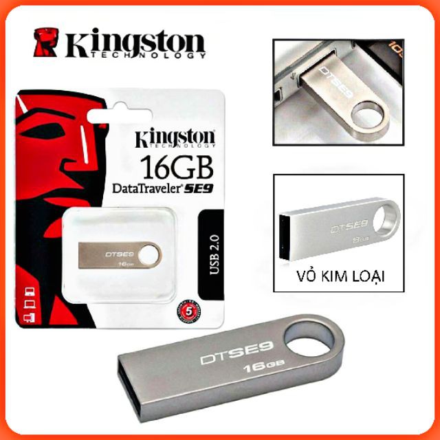 USB 16GB KINGSTON SE9 Vỏ Thép (hàng đủ dung lượng) - Bảo Hành Chính Hãng - PK Máy Tính | BigBuy360 - bigbuy360.vn