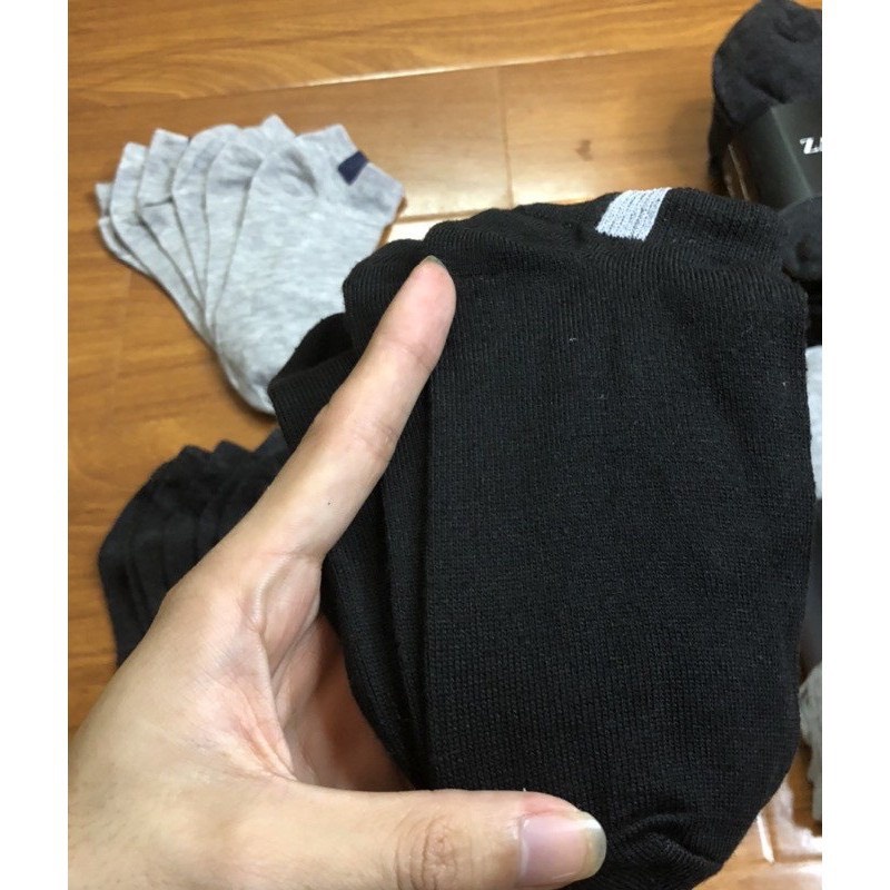 Tất vớ nam nữ cổ ngắn trơn chất cotton thoáng khí chống hôi chân