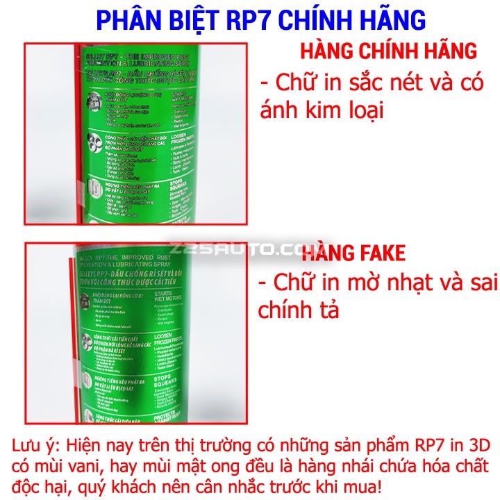 RP7 chính hãng bình xịt tẩy rỉ sét và bôi trơn kim loại SELLEYS