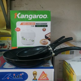 [TẶNG VÁ NHỰA] Set 2 Chảo Chống Dính Vân Đá KANGAROO 18cm - 26cm