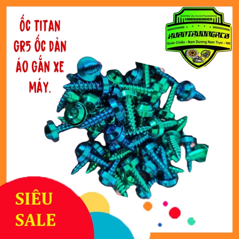 Ốc titan GR5 cho xe máy  (đủ màu)