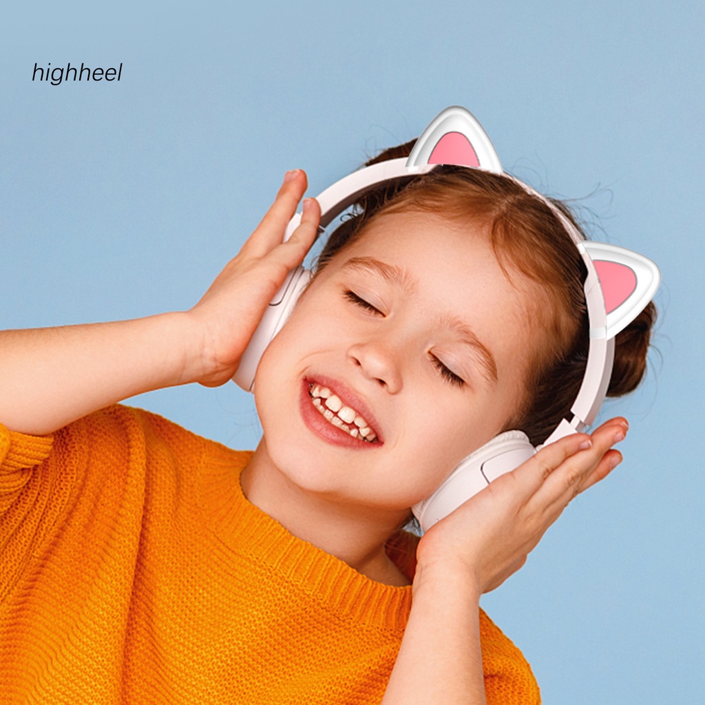 Tai Nghe Bluetooth Bằng Silicone Hình Tai Mèo Dễ Lắp Đặt