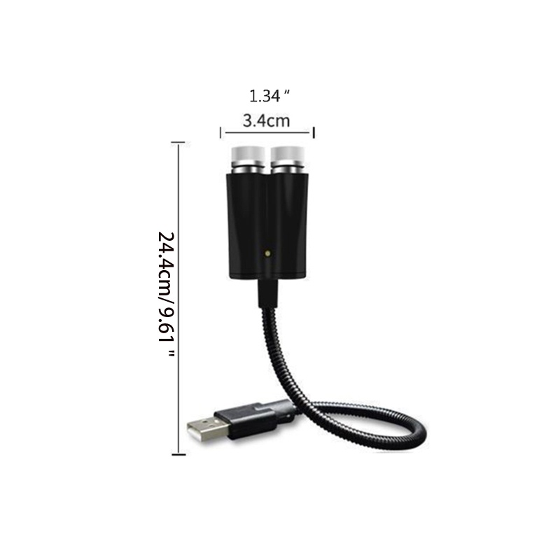 Đèn LED Chiếu Ánh Sáng Trời Sao Gắn Trần Xe Hơi Trang Trí Nội Thất Có Thể Điều Chỉnh Cổng USB