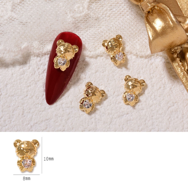 Time * Phụ Kiện Trang Trí Móng Tay Bằng Hợp Kim Đính Đá zircon Hình Hổ Sang Trọng Hợp Thời Trang