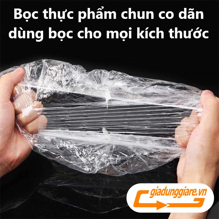 Túi 100 MÀNG BỌC THỰC PHẨM nhựa PE trong suốt an toàn vệ sinh bọc nilong bảo quản trái cây có chun co giãn tiện lợi