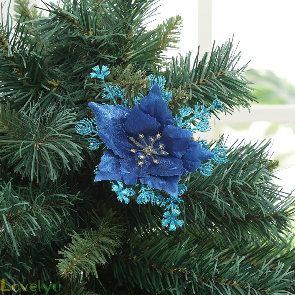 [ FAST SHIPPING ]Christmas Flowers 14cm 1pcs Gold Hanging Beautiful Tree Hanging Flower