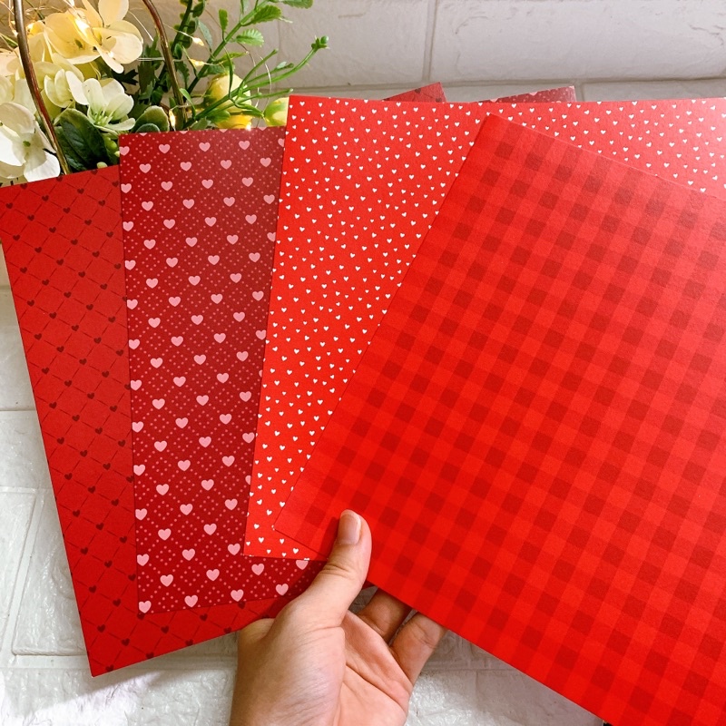 Lẻ giấy hoạ tiết 1 tờ 21x21cm đủ các mẫu và màu khác nhau (Chat chọn mẫu ạ)