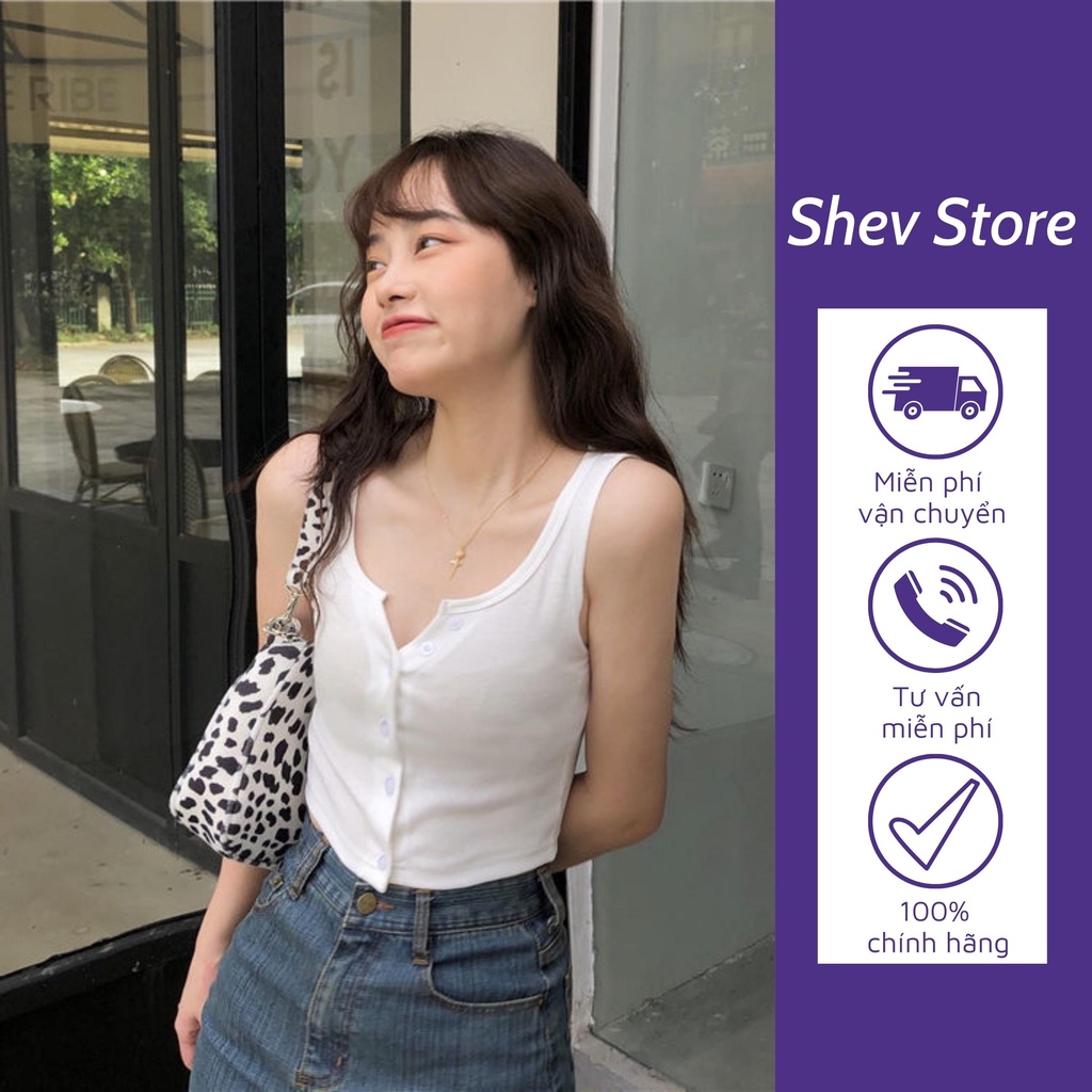 Áo Croptop nữ 3 khuy ngực Áo thun Nữ Dáng Ôm Trơn 3 Màu MÃ SỐ CRT001