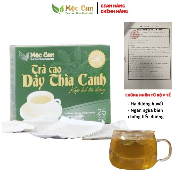 Trà Cao Dây Thìa Canh, Hạ Đường Huyết Giảm Các Biến Chứng Tiểu Đường Mộc Can hộp 25 túi lọc