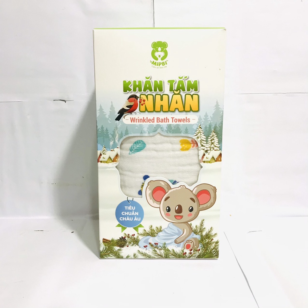 Khăn Tắm Nhăn Xô MIPBI  6 lớp siêu mềm cho bé