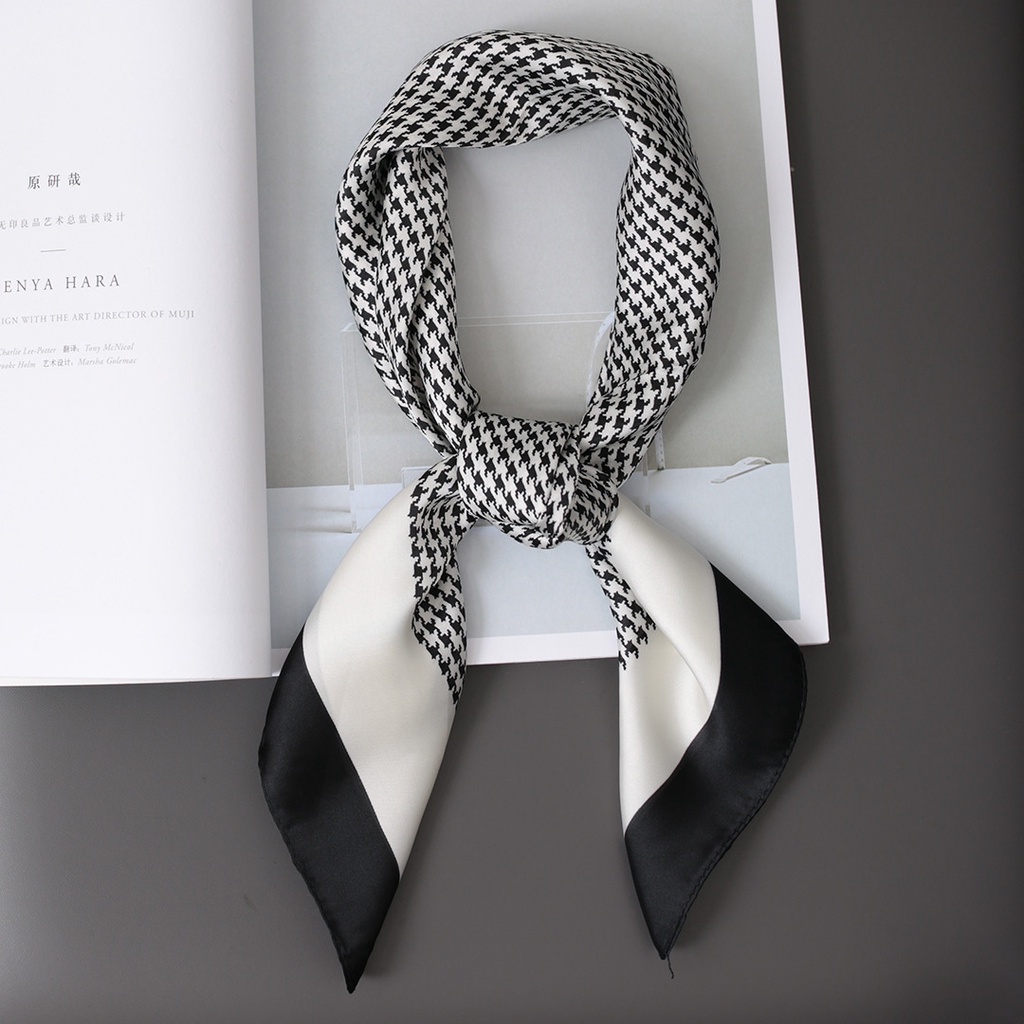 Khăn Choàng Cổ Vải Lụa Mỏng Hình Vuông Nhỏ Phong Cách Hàn Quốc Thời Trang Thu Đông Mới