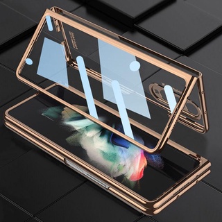 Mặt Trước Kính Cường Lực Trong Suốt Dành Cho Samsung galaxy Z Fold 6 Mạ Khung Cứng Trong Suốt Ốp Lưng Cho Z Fold 5 Gấp 4 Gấp 3