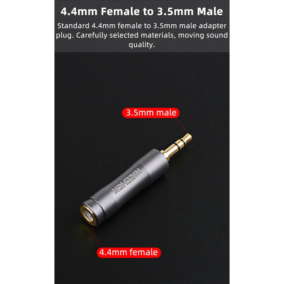 Giắc Cắm Chuyển Đổi Tai Nghe Âm Thanh HIFI Bằng Đồng Mạ Vàng 4.4mm Sang 3.5mm 2.5mm