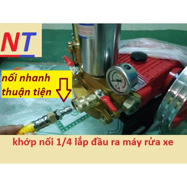 Khớp nối nhanh chống xoắn dây 1/4, khớp nối nhanh súng xịt rửa áp lực cao