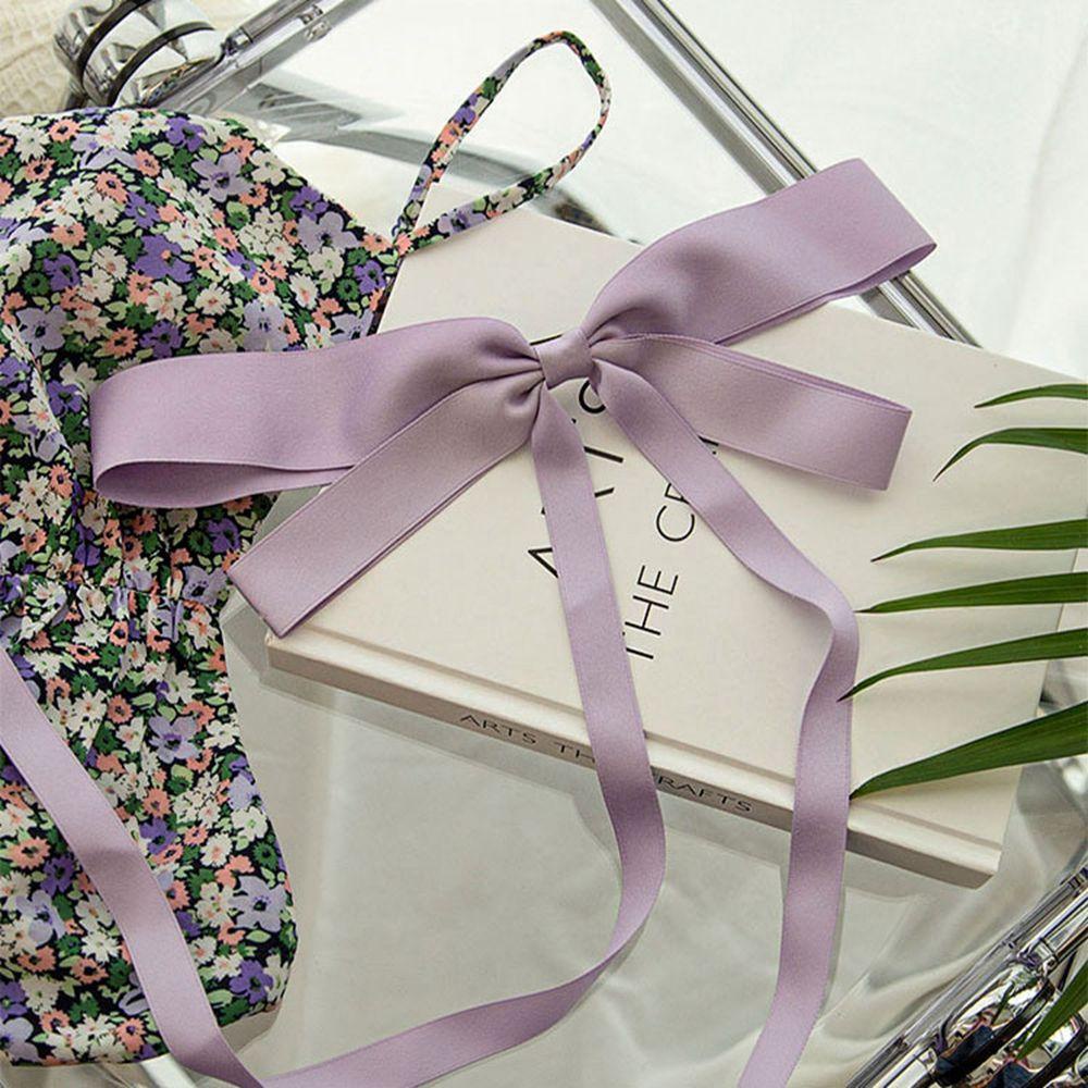 Kẹp Tóc Nơ Ruy Băng Màu Tím Ngọt Ngào Cho Nữ