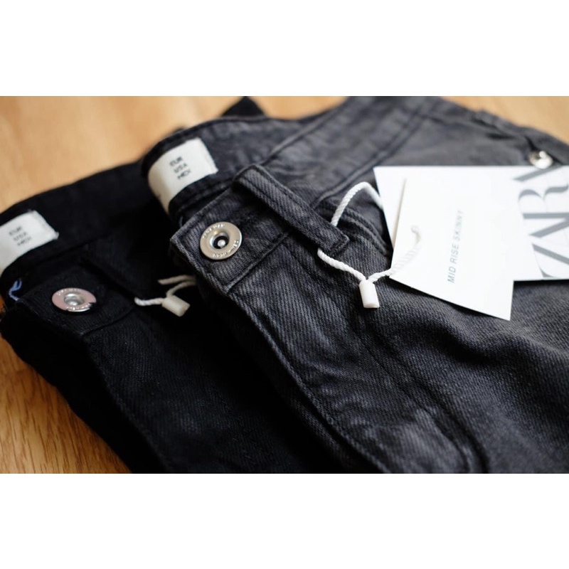 Quần Jean Nữ Skinny Xám Trơn Zara lưng cao siêu đẹp chất mịn co giãn thoải mái phom dài 94cm tôn dáng xinh