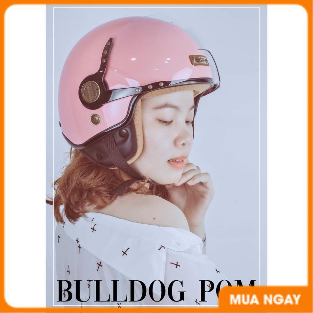MŨ BẢO HIỂM 3/4 BULLDOG POM [TẶNG KÈM KHÓA SỐ ĐA NĂNG]_Phuotarmor