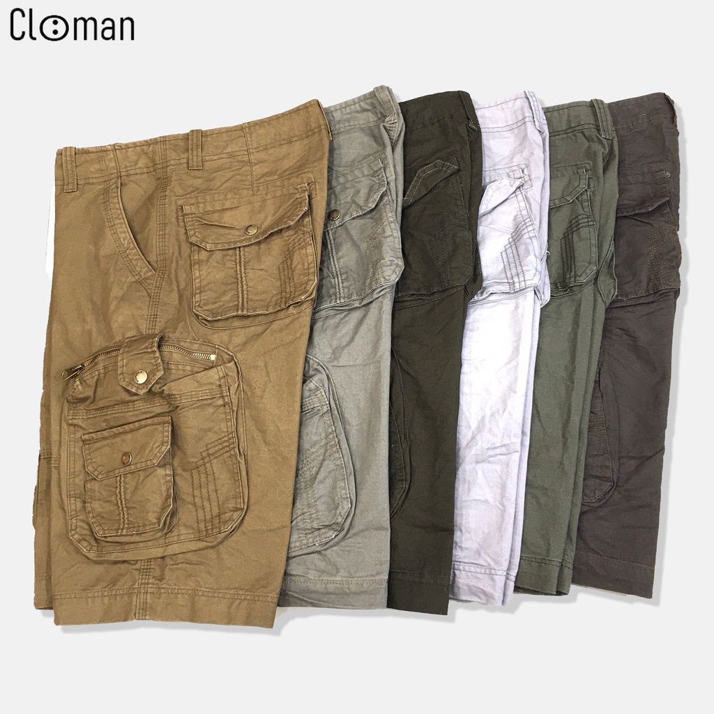 Quần short kaki túi hộp nam PAMAN Bigsize 55-100kg cargo shorts ngắn dáng basic rộng rãi 6 túi cao cấp chất lượng 005QN